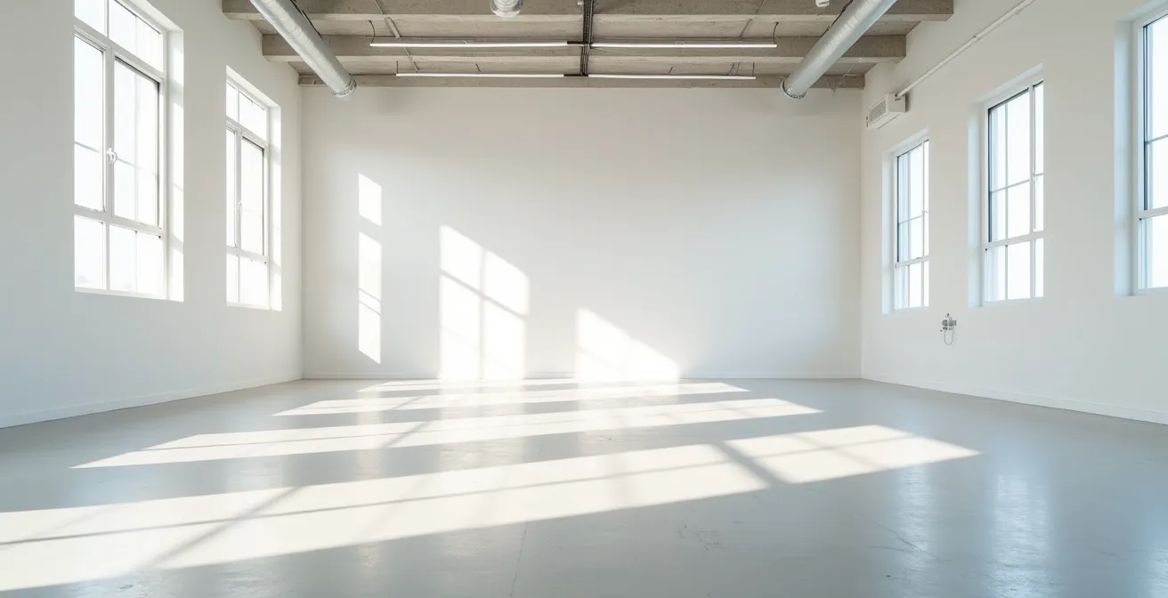 Espace de création dans un studio de danse professionnel avec architecture moderne