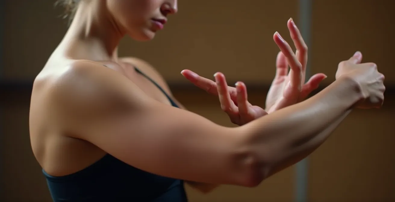 Mains expressives d'un danseur capturant l'émotion du mouvement